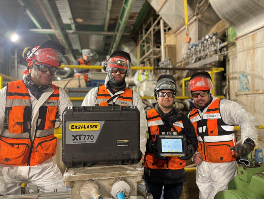 Servige — Alineación de ejes cardánicos en planta de celulosa